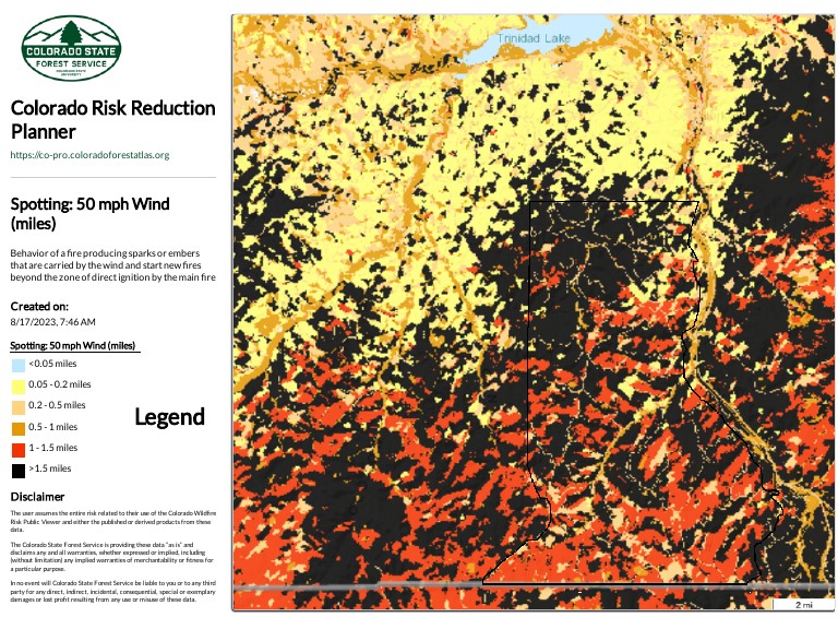 Spotting 50 mph wind map